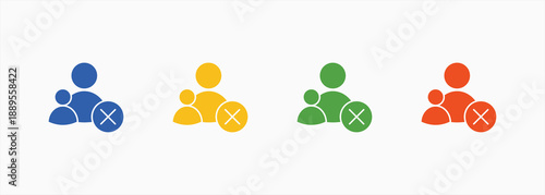 Unfollow Icon Set Color Multiple Style Collection