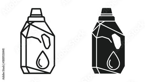 Black and white milk bottle illustration