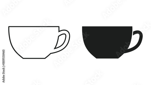 Simple illustration of coffee cups in different styles