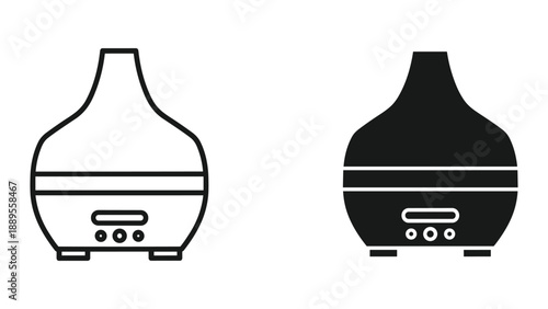 Essential oil diffuser icon set