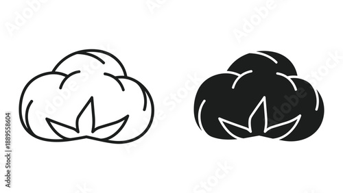 Cotton icon in black and white color
