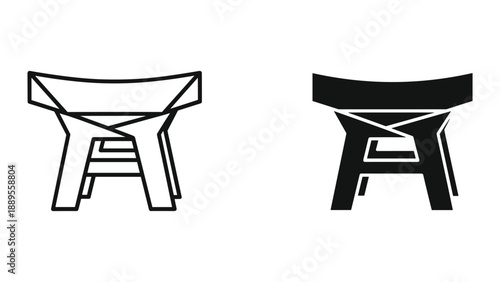Simple chair illustration in two different styles