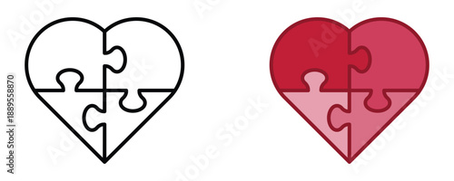 Symbolic Heart Puzzle Illustrates Connection, Love, and Relationship Dynamics