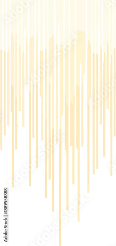 Abstract light beige vertical dripping lines against a white background