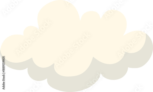 Fluffy Cartoon White Cloud on Clear Sky