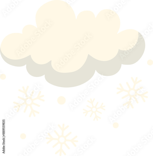 Gentle Winter Snowfall with Light Clouds and Snowflakes