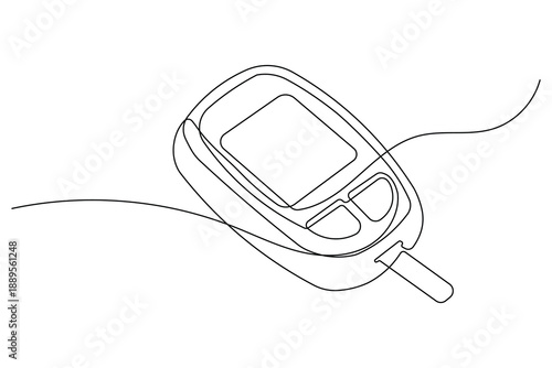 Medical glucometer icon single line art minimalist design isolated outline design