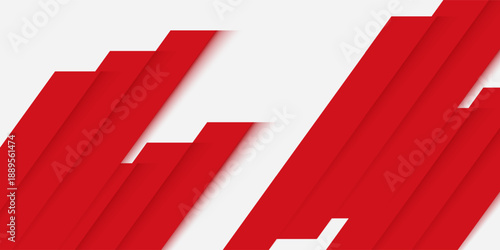 Abstract red and white banner design vector, dynamic sporty horizontal background template for media promotion or web banner