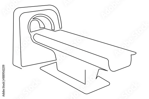 Modern mri scanner icon simple outline single line art illustration isolated