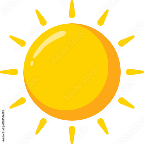 Bright Yellow Sun with Radiating Rays