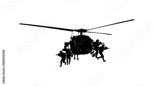 Military Helicopter with Troops
