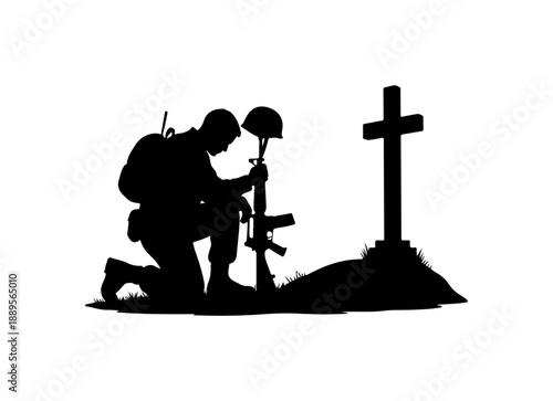 Soldier at Grave Site