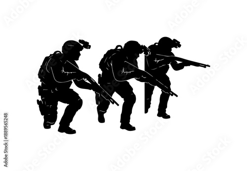 Soldiers in Combat Formation