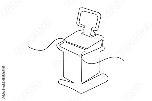 Sonography machine symbol continuous outline drawing simple style health element