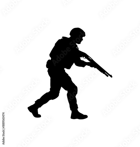 Soldier Silhouette with Rifle
