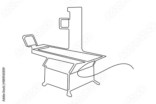 Medical x ray machine icon single line art minimalist design isolated outline