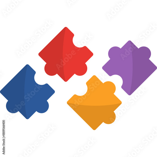 Toy Puzzle Game Flat Illustration