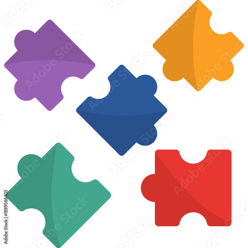 Toy Puzzle Game Flat Illustration