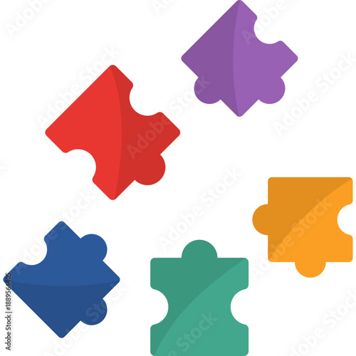 Toy Puzzle Game Flat Illustration
