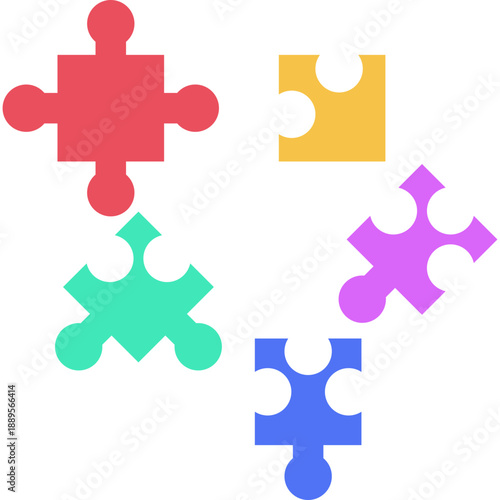 Toy Puzzle Game Flat Illustration