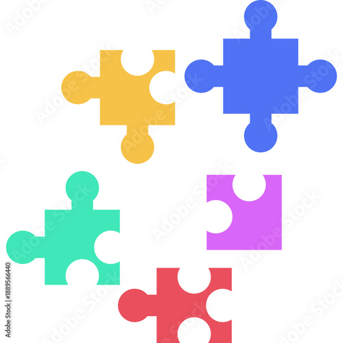 Toy Puzzle Game Flat Illustration