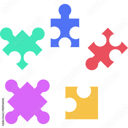 Toy Puzzle Game Flat Illustration