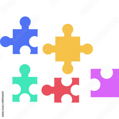 Toy Puzzle Game Flat Illustration