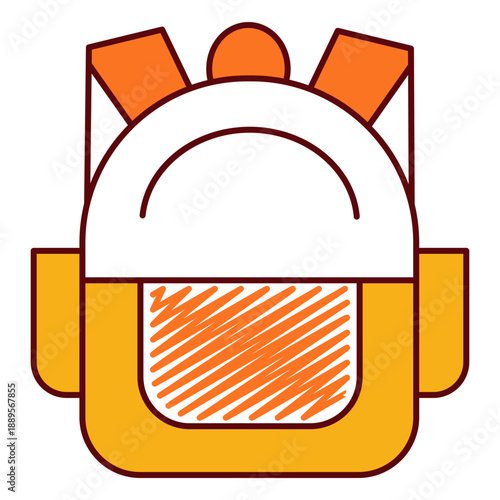 Hand drawn backpack scribble icon