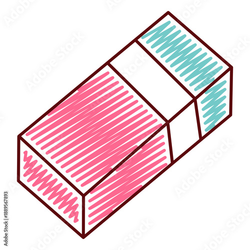 Hand drawn eraser scribble icon