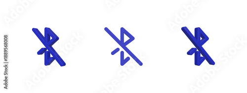 bluetooth disabled 3D icon isolated on background