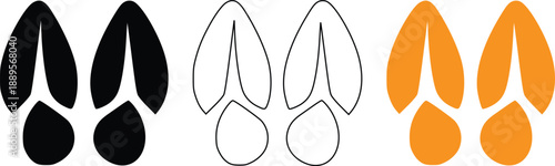 Human Lungs Icon Set, Respiratory System Symbol Collection, Medical Anatomy Lung Vector Illustration in Black Outline and Orange Style Isolated on White Background