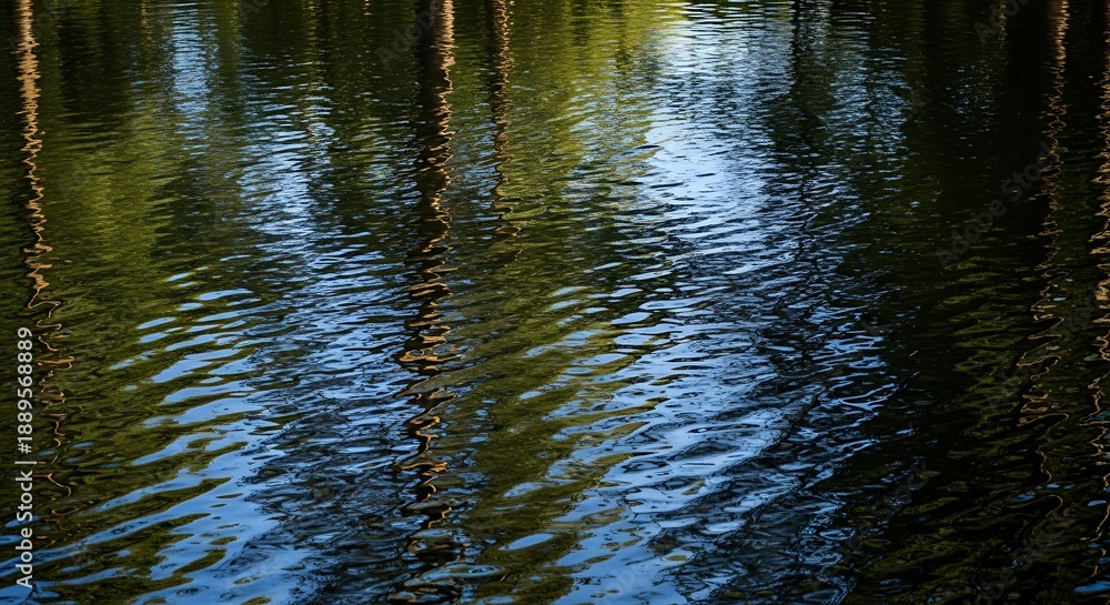 Obraz premium Calm Water Reflection of Trees on Lake