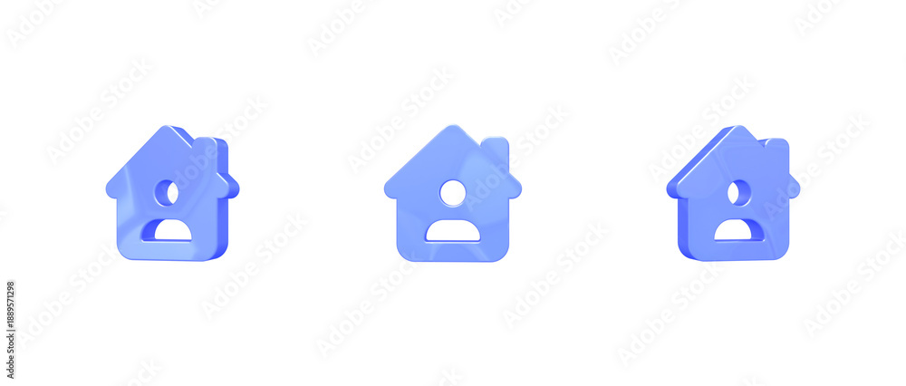 Fototapeta premium house chimney user 3D icon isolated on background