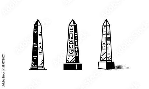 Black and White Obelisk Ancient Monument Tower