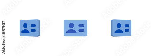 user identifier card 3D icon isolated on background