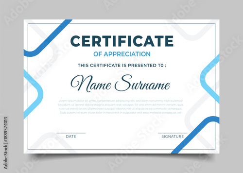 Modern Business Certificate of appreciation template geometric triangle design