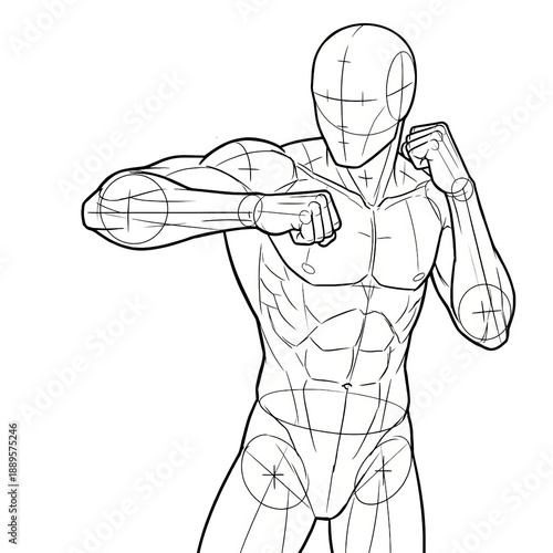 Close combat anime pose showing horizontal elbow strike