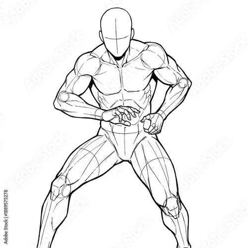 Samurai pose preparing to draw sword from hip