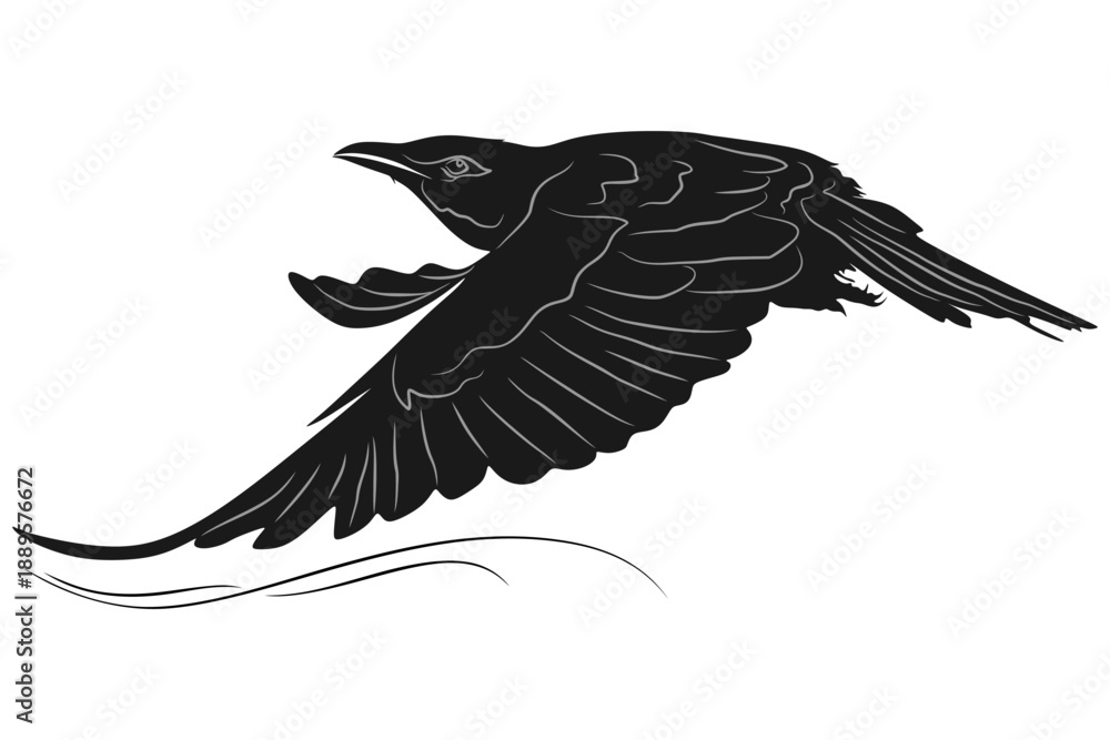 Obraz premium vector design illustration of a silhouette of a flying bird flapping its wings eps 1