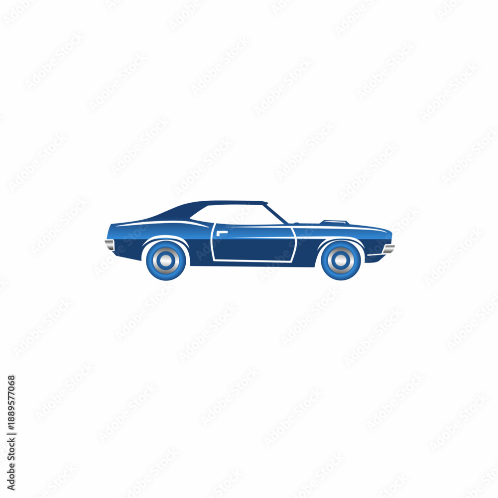 Fototapeta premium blue car isolated on white background