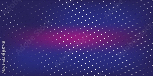 Led pixel screen display with bright blue and purple dots forming digital wall background. Futuristic technology pattern for video walls, presentations or electronic advertising. Tv display panel