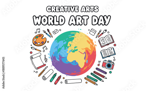 Vibrant World Art Day celebration with creative arts globally