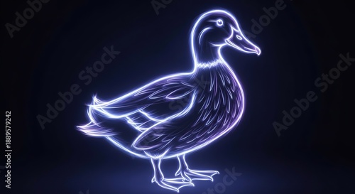 Neon duck illustration