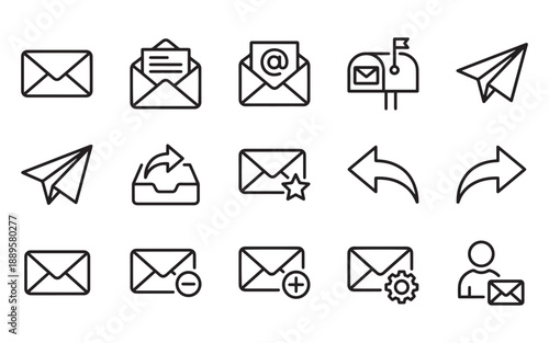Email and messaging icons for digital communication needs