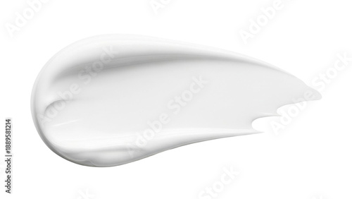 White cosmetic cream smear isolated on a clean white background
