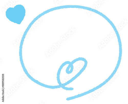 クレヨンハートのくるりんサークルフレーム/ブルー