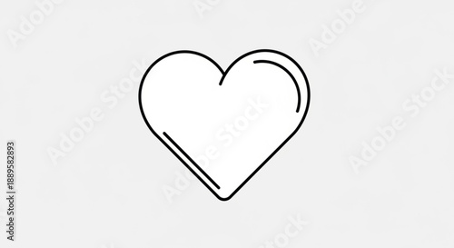 Simple black line drawing of a heart symbol on a plain white background, viewed from a straightforward perspective