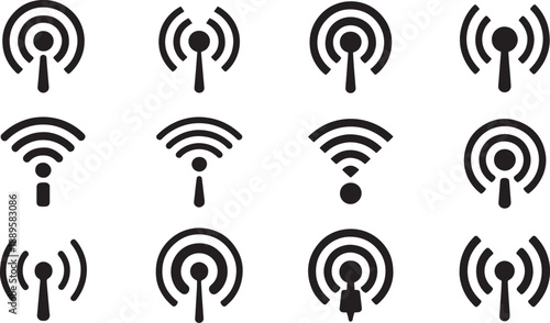 Collection of nine distinct wifi signal