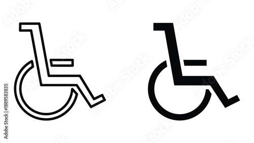 Disabled person symbol in different styles