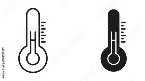 Thermometer icon set showing temperature levels